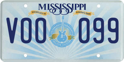 MS license plate VOO099