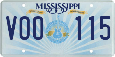 MS license plate VOO115