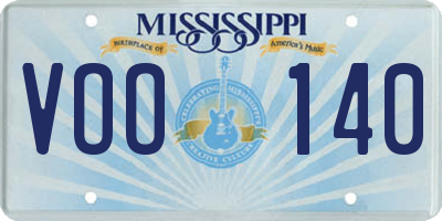 MS license plate VOO140