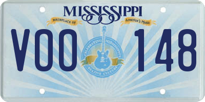 MS license plate VOO148