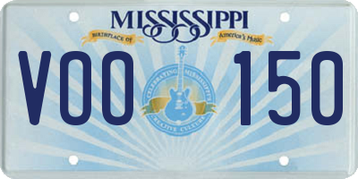 MS license plate VOO150