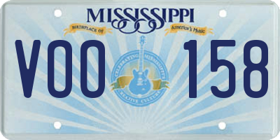 MS license plate VOO158