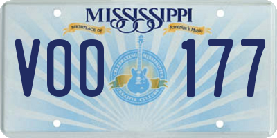 MS license plate VOO177
