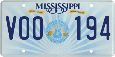 MS license plate VOO194