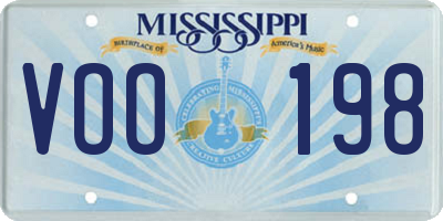 MS license plate VOO198