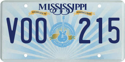 MS license plate VOO215
