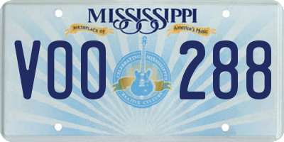 MS license plate VOO288