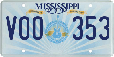 MS license plate VOO353