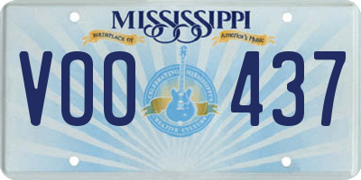 MS license plate VOO437