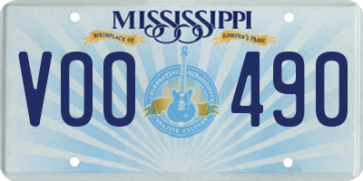 MS license plate VOO490