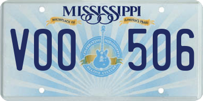 MS license plate VOO506