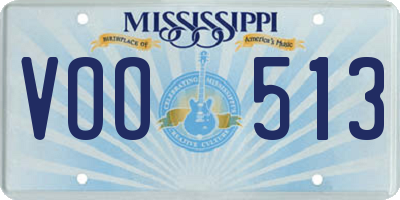 MS license plate VOO513