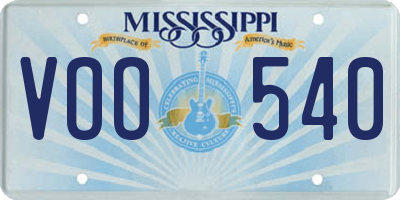 MS license plate VOO540
