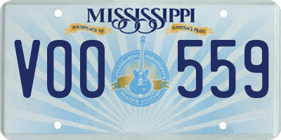 MS license plate VOO559