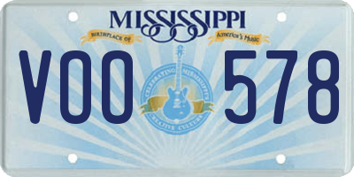 MS license plate VOO578
