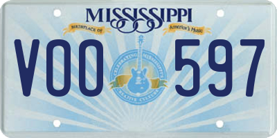 MS license plate VOO597