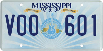 MS license plate VOO601
