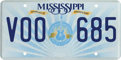 MS license plate VOO685