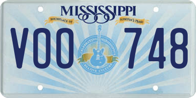 MS license plate VOO748