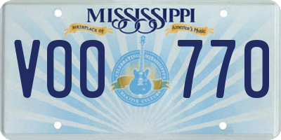 MS license plate VOO770