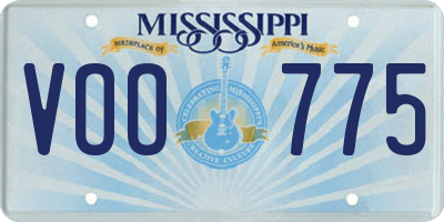 MS license plate VOO775