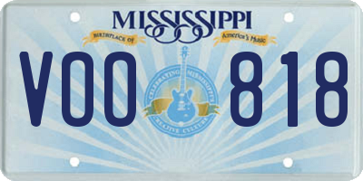 MS license plate VOO818