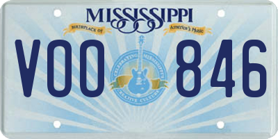 MS license plate VOO846