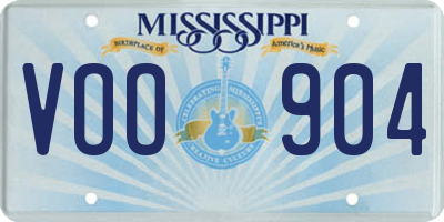 MS license plate VOO904