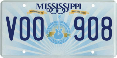 MS license plate VOO908