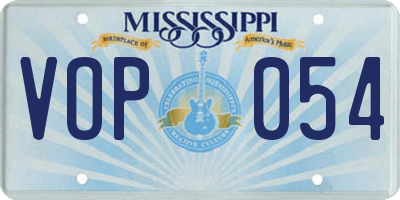MS license plate VOP054
