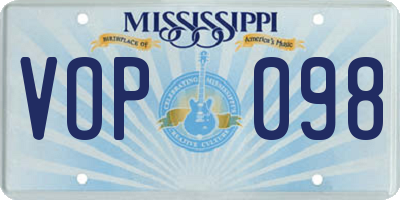 MS license plate VOP098