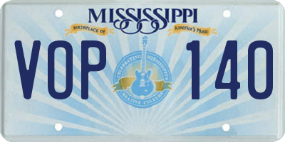 MS license plate VOP140