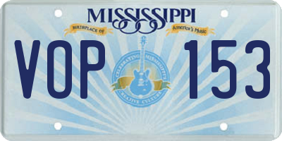 MS license plate VOP153