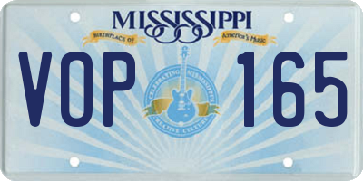 MS license plate VOP165
