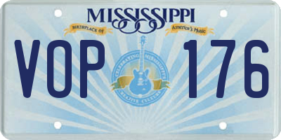 MS license plate VOP176