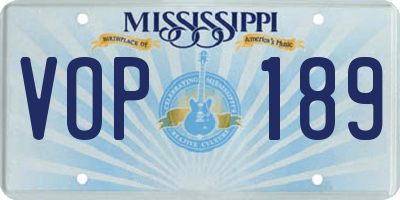 MS license plate VOP189