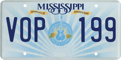 MS license plate VOP199