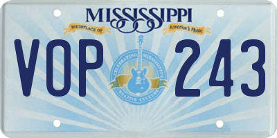 MS license plate VOP243