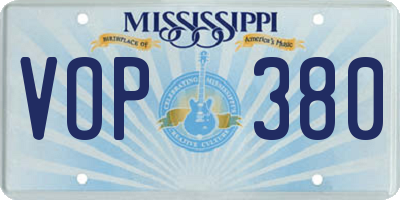 MS license plate VOP380