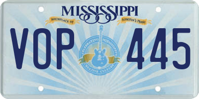 MS license plate VOP445
