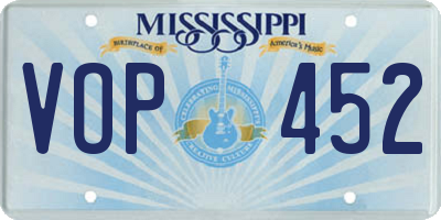 MS license plate VOP452