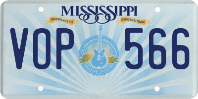 MS license plate VOP566