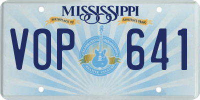 MS license plate VOP641