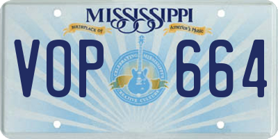 MS license plate VOP664