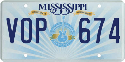 MS license plate VOP674