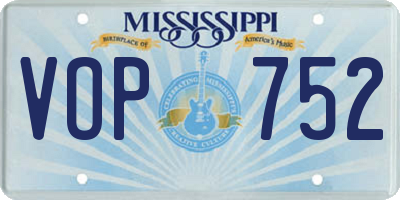 MS license plate VOP752