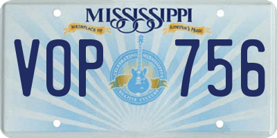 MS license plate VOP756