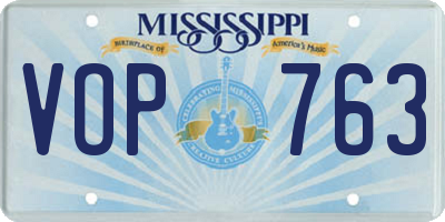 MS license plate VOP763