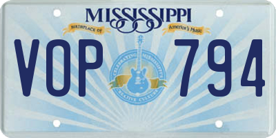 MS license plate VOP794