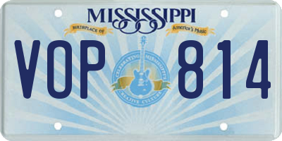 MS license plate VOP814
